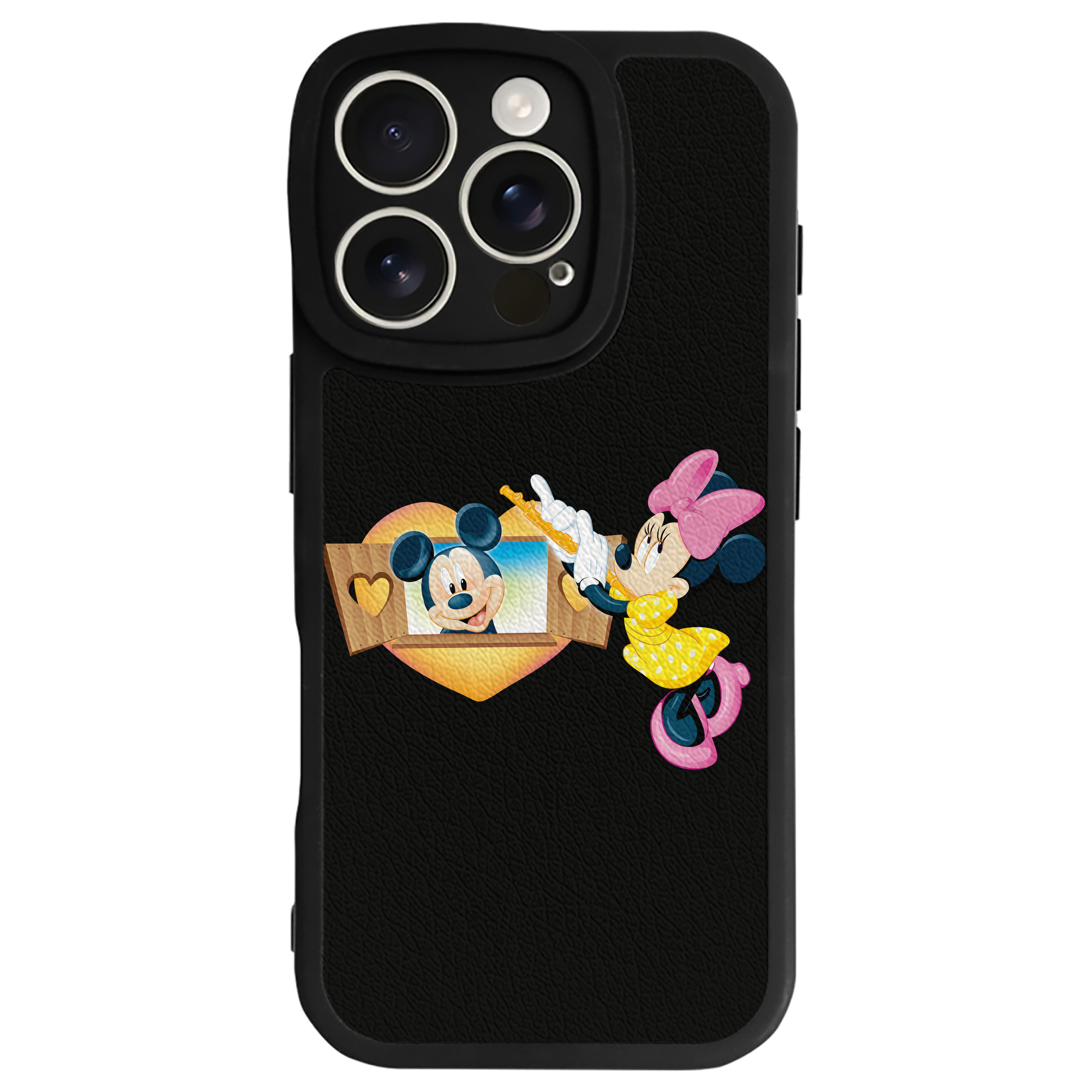 （画像用） ミッキーマウス Mickey Mouse 【iPhone 16シリーズ対応】シリコンスマホケース（レザー調） 材質：シリコン